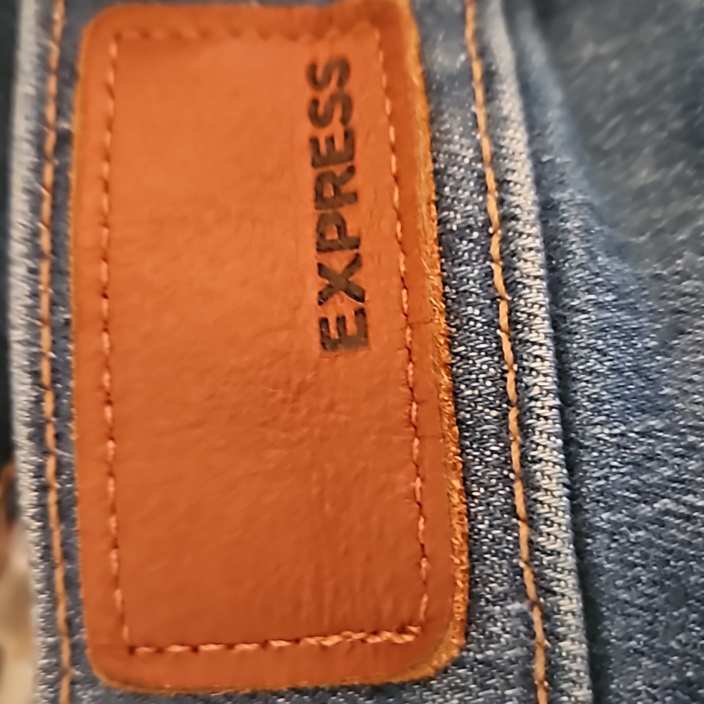 Express High Rise Ankle Jean Leggings, Medium Light Wash Size 10R - Picture 7 of 8